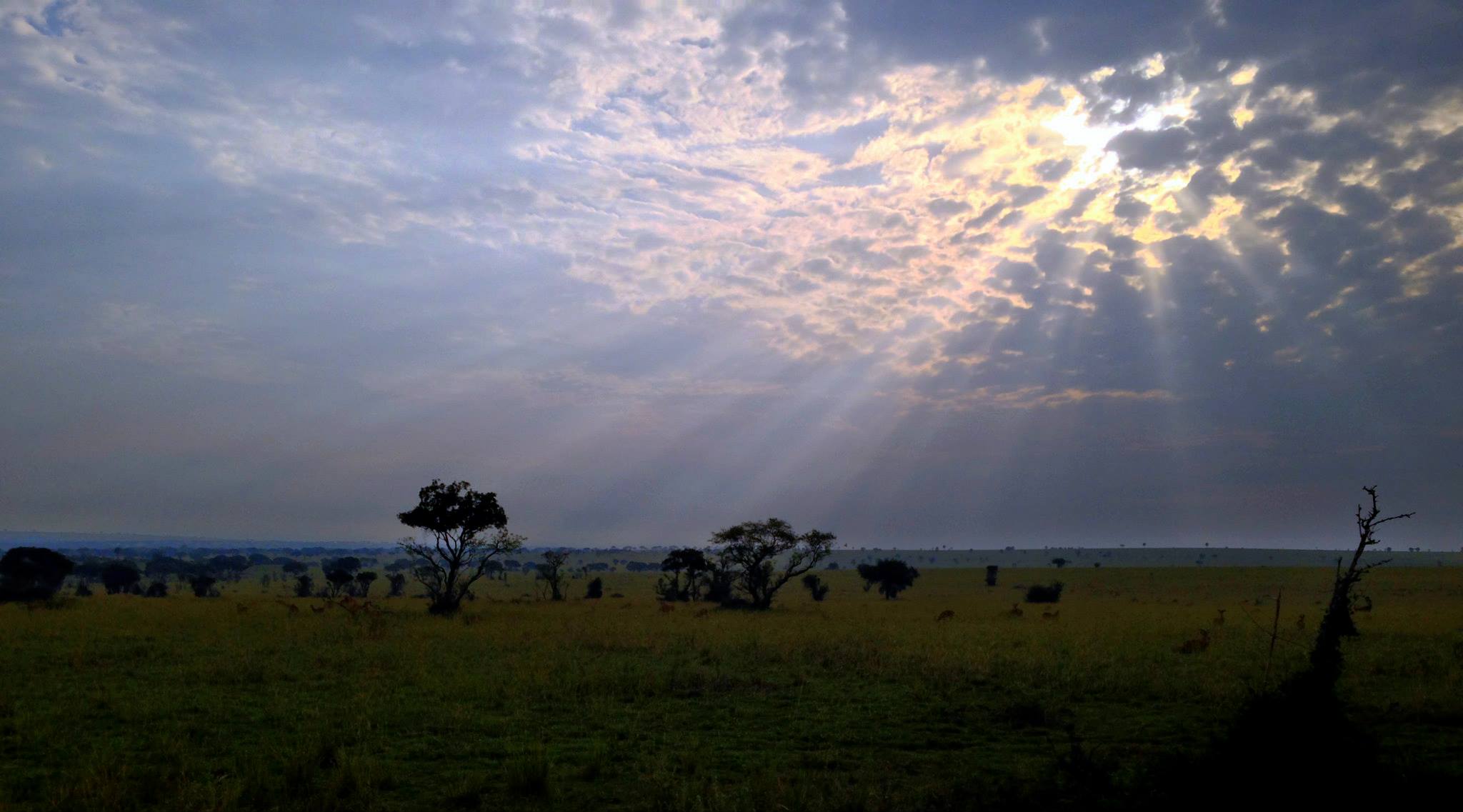 Sun breaks through clouds in Northern Uganda
