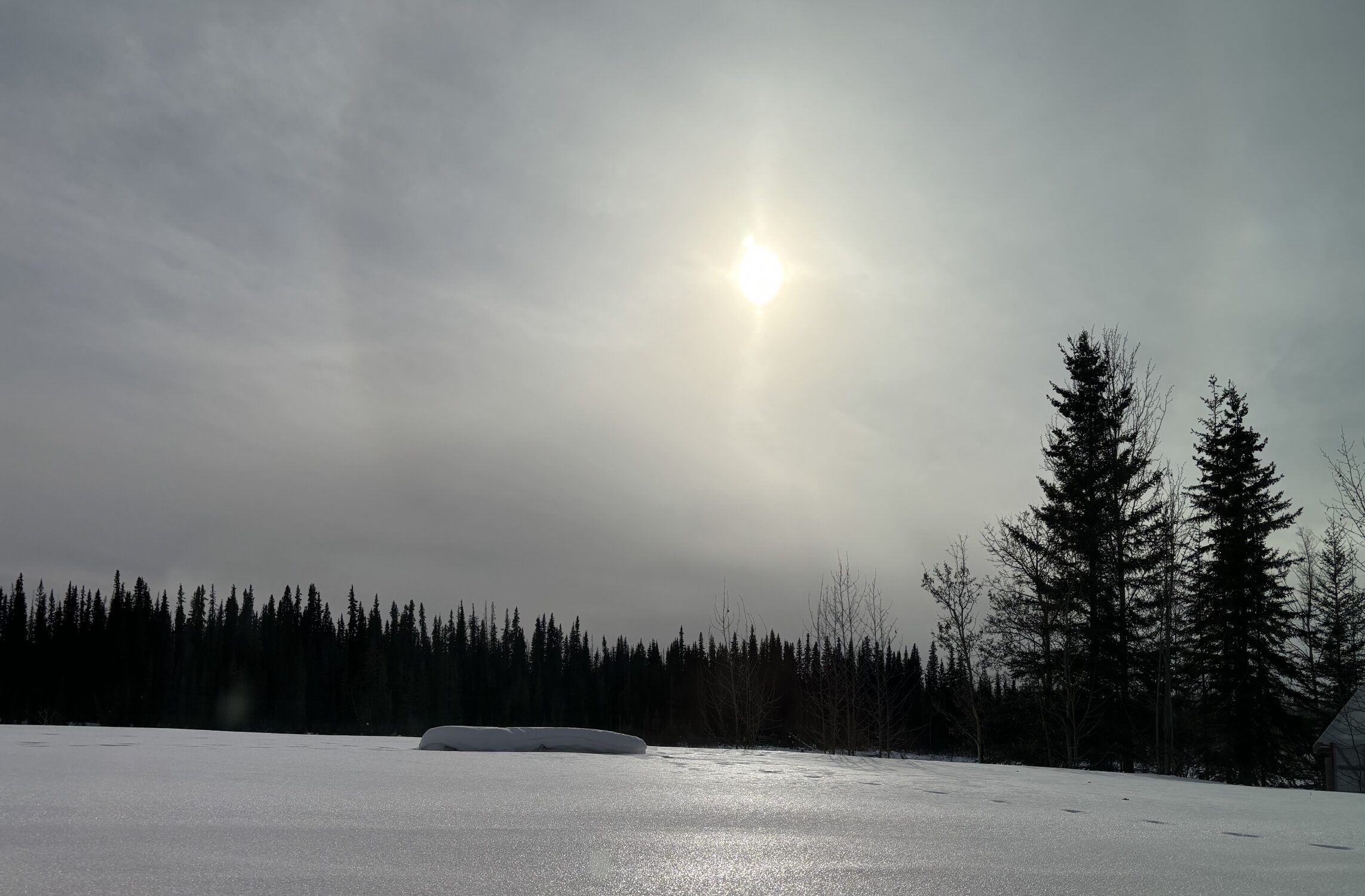 Sun halo observed from Lower Post, BC