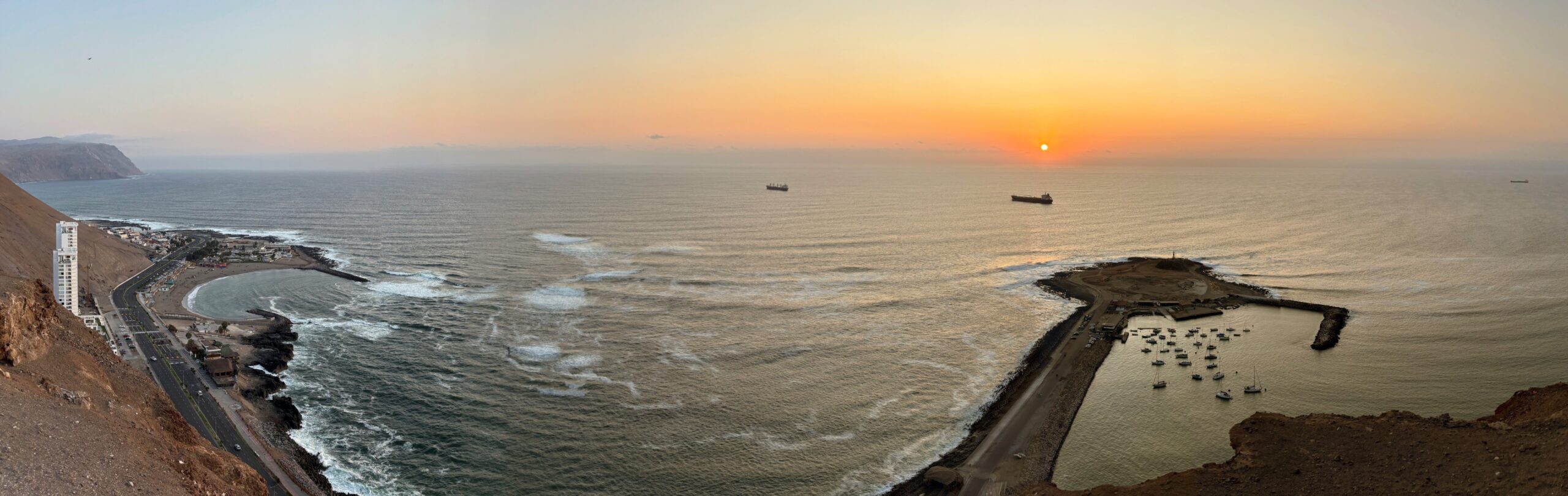 Sunset off coast of Arica