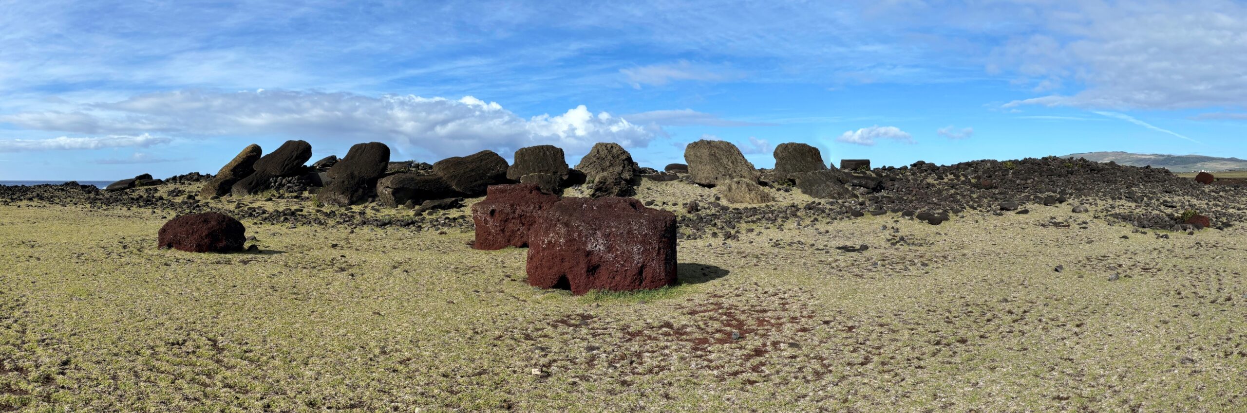 Rapa Nui Moai knocked down