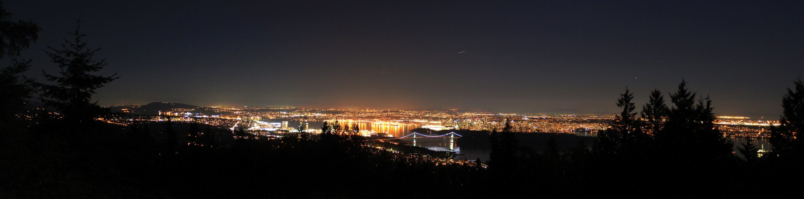 Vancouver panorama at night from Cypress Mountain