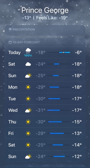 PG weather forecast January 31